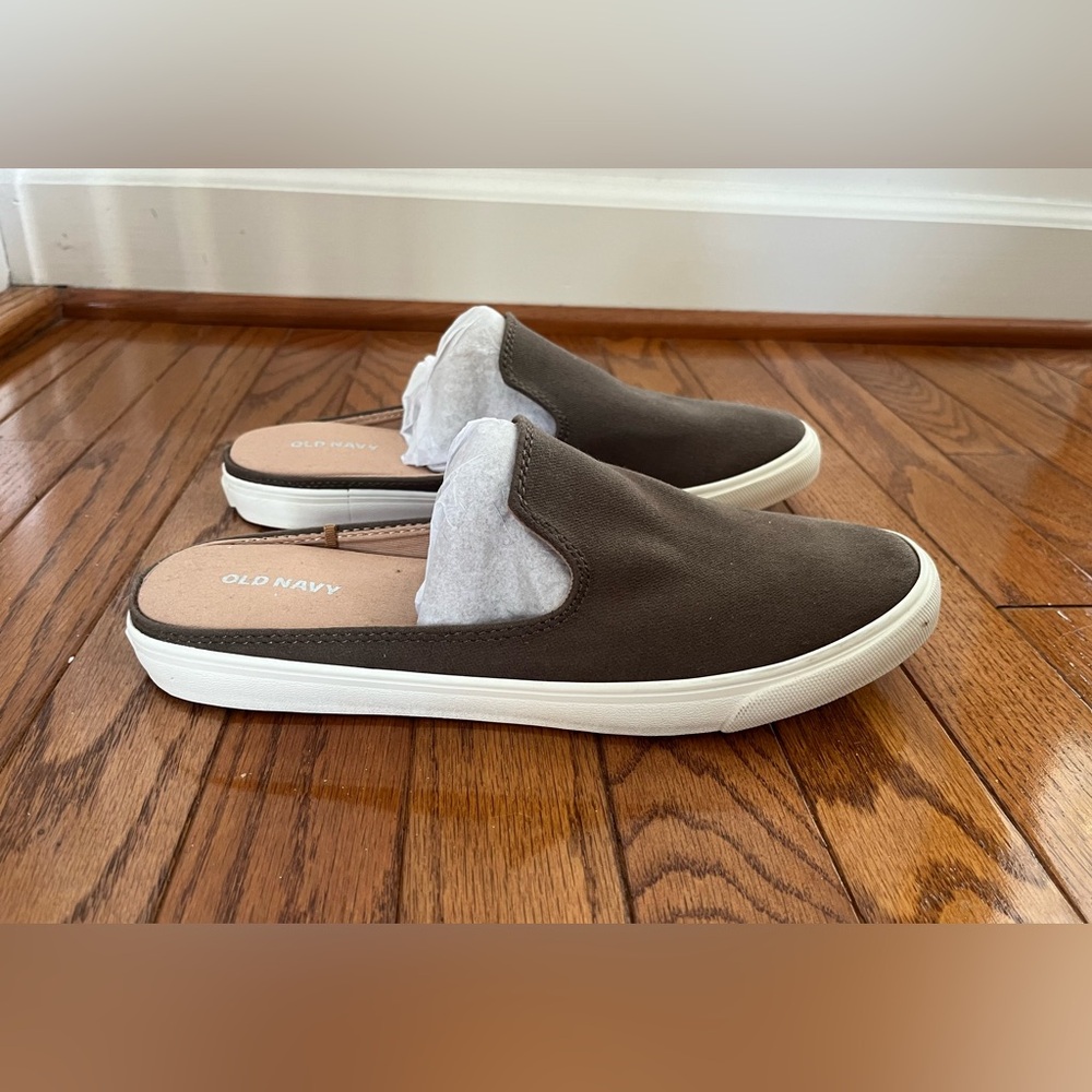 Old Navy Brown Fabric Slip-on Mules